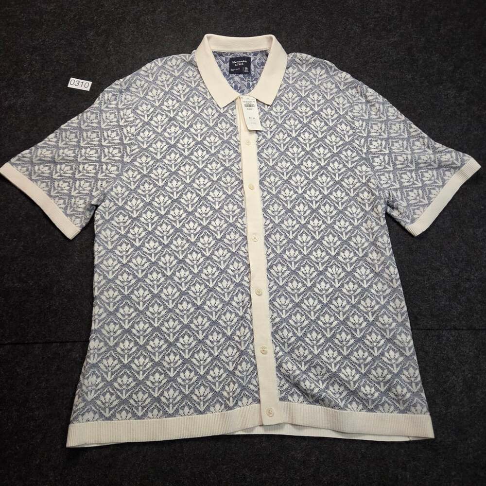 Abercrombie & Fitch Jacquard Button-Through Sweater Polo Size XXL